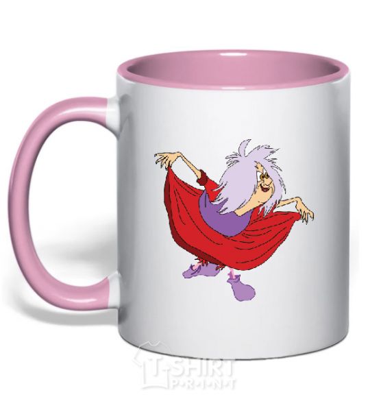 Mug with a colored handle WITCH light-pink фото