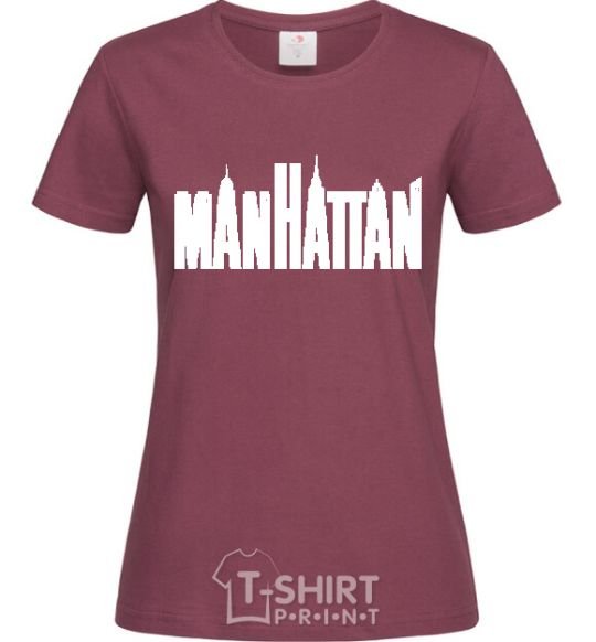 Women's T-shirt MANHATTAN burgundy фото