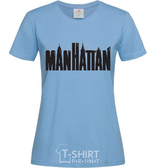 Women's T-shirt MANHATTAN sky-blue фото