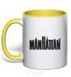 Mug with a colored handle MANHATTAN yellow фото