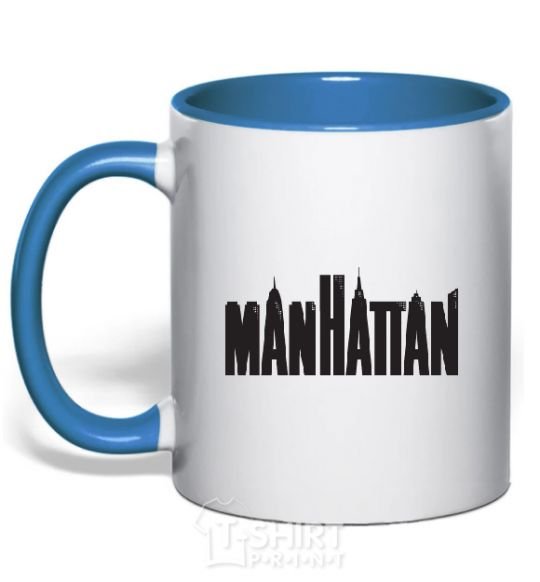 Mug with a colored handle MANHATTAN royal-blue фото
