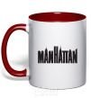 Mug with a colored handle MANHATTAN red фото