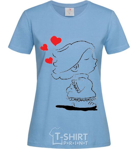 Women's T-shirt AIR KISS WOMAN sky-blue фото
