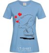 Women's T-shirt AIR KISS WOMAN sky-blue фото