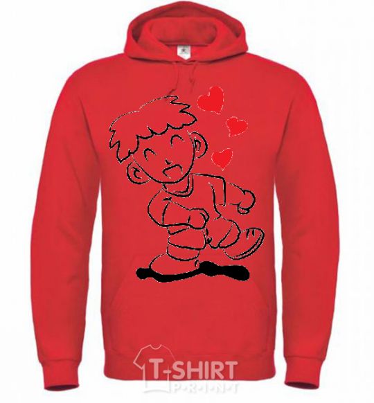 Men`s hoodie AIR KISS MAN bright-red фото