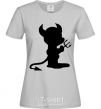 Women's T-shirt DEVIL grey фото