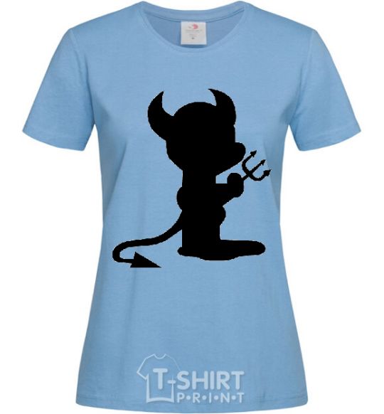 Women's T-shirt DEVIL sky-blue фото