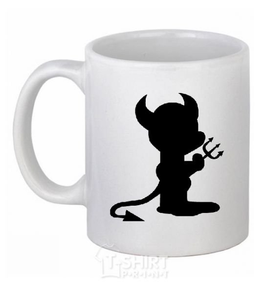 Ceramic mug DEVIL White фото