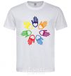 Men's T-Shirt COLORFUL HANDS White фото