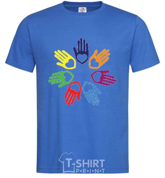 Men's T-Shirt COLORFUL HANDS royal-blue фото