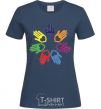 Women's T-shirt COLORFUL HANDS navy-blue фото