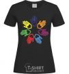 Women's T-shirt COLORFUL HANDS black фото