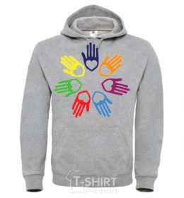 Men`s hoodie COLORFUL HANDS sport-grey фото