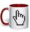 Mug with a colored handle Pixel arm red фото