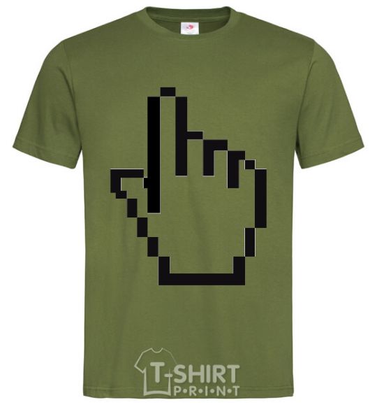 Мужская футболка Пиксельная рука Оливковый фото