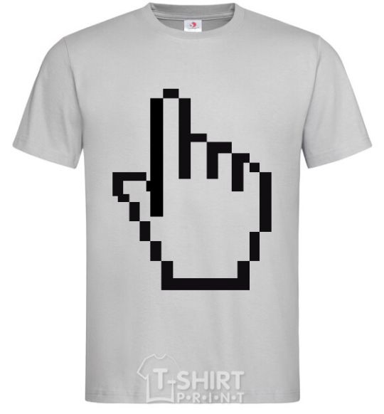 Мужская футболка Пиксельная рука Серый фото