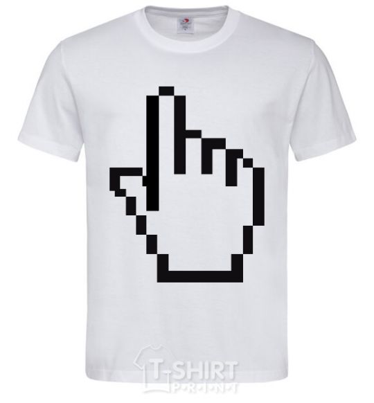 Мужская футболка Пиксельная рука Белый фото