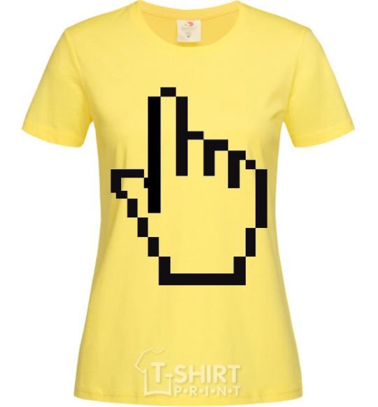 Женская футболка Пиксельная рука Лимонный фото