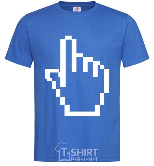 Мужская футболка Пиксельная рука Ярко-синий фото
