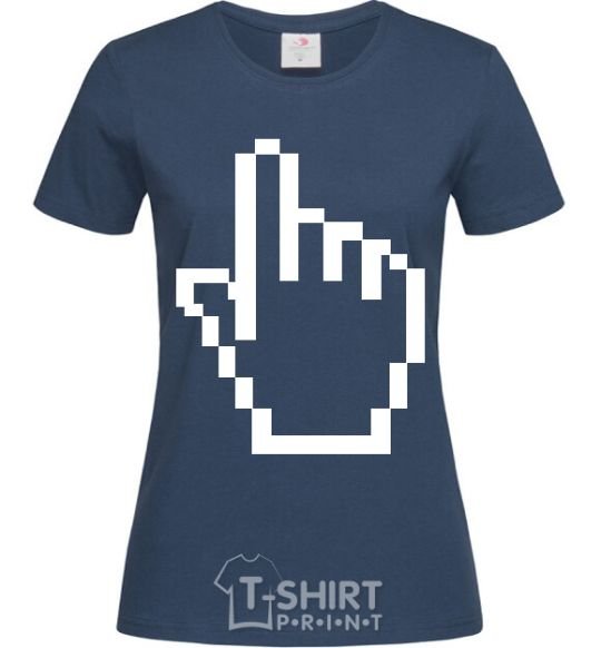 Женская футболка Пиксельная рука Темно-синий фото