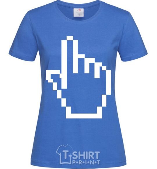 Женская футболка Пиксельная рука Ярко-синий фото