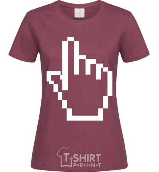 Women's T-shirt Pixel arm burgundy фото