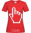 Женская футболка Пиксельная рука Красный фото