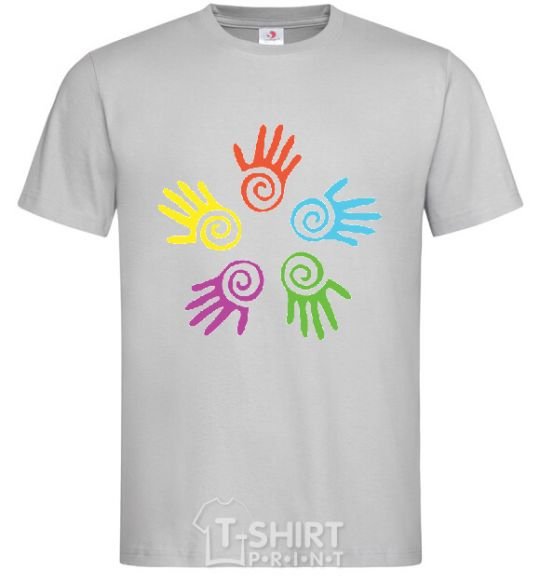 Men's T-Shirt COLOURS OF HANDS grey фото