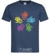 Men's T-Shirt COLOURS OF HANDS navy-blue фото