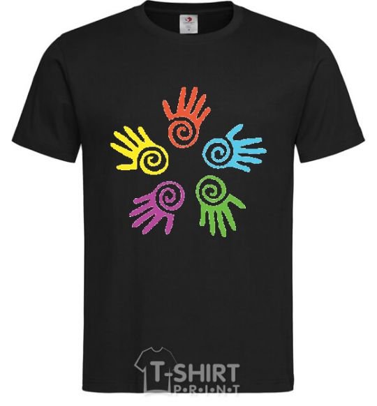 Men's T-Shirt COLOURS OF HANDS black фото