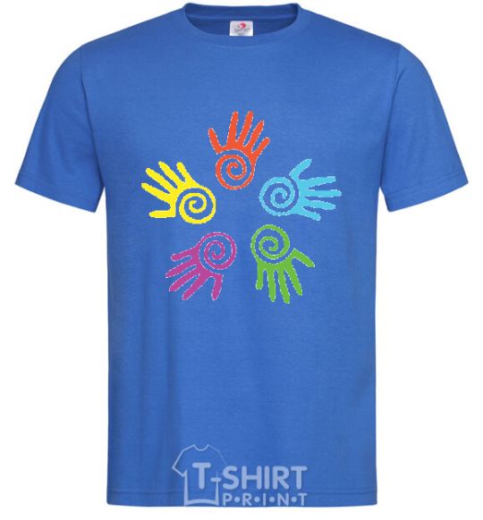 Men's T-Shirt COLOURS OF HANDS royal-blue фото