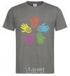 Men's T-Shirt COLOURS OF HANDS dark-grey фото