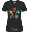 Women's T-shirt COLOURS OF HANDS black фото