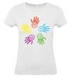 Women's T-shirt COLOURS OF HANDS White фото