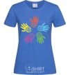 Women's T-shirt COLOURS OF HANDS royal-blue фото