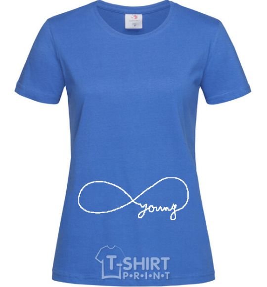 Women's T-shirt FOREVER YOUNG royal-blue фото