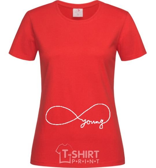 Women's T-shirt FOREVER YOUNG red фото