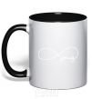 Mug with a colored handle FOREVER YOUNG black фото