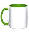Mug with a colored handle FOREVER YOUNG kelly-green фото