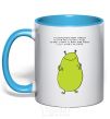 Mug with a colored handle HENNADY sky-blue фото