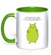 Mug with a colored handle HENNADY kelly-green фото