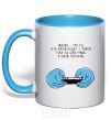 Mug with a colored handle LIFE IS... sky-blue фото