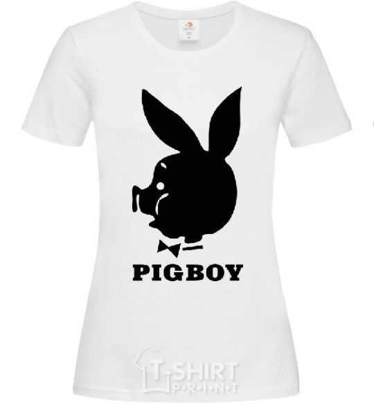 Women's T-shirt PIGBOY White фото