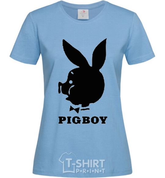 Women's T-shirt PIGBOY sky-blue фото
