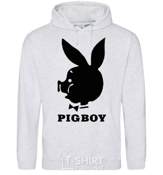 Men`s hoodie PIGBOY sport-grey фото
