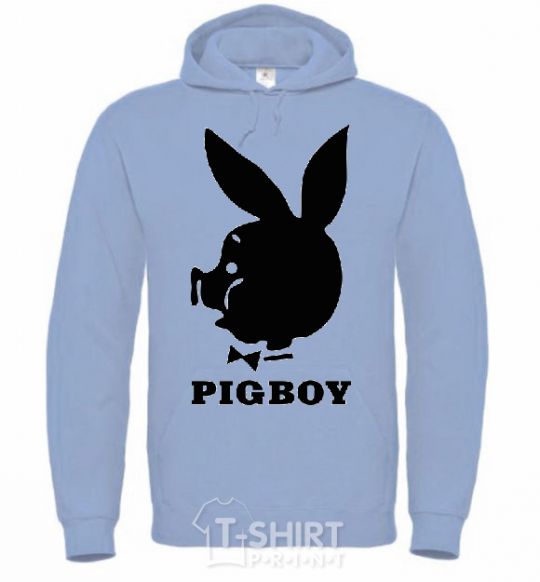 Men`s hoodie PIGBOY sky-blue фото