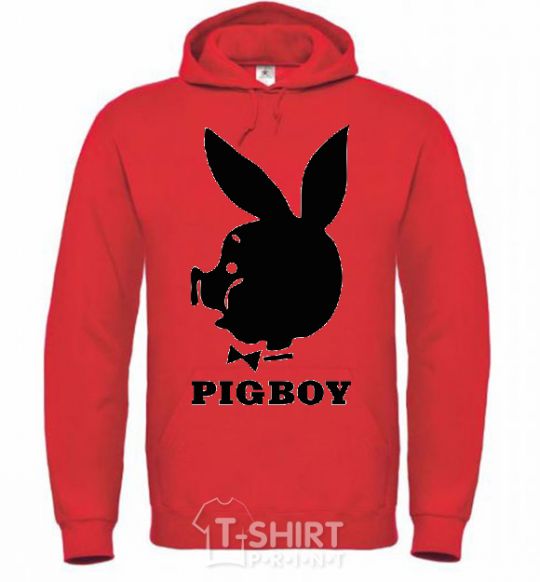 Men`s hoodie PIGBOY bright-red фото