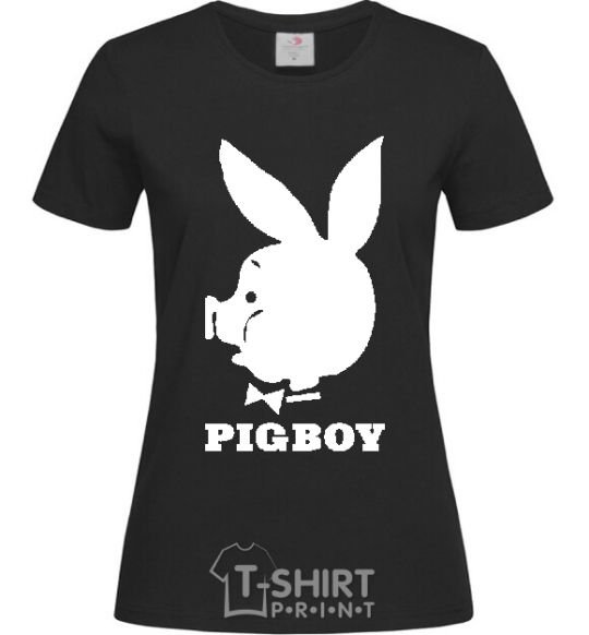 Women's T-shirt PIGBOY black фото