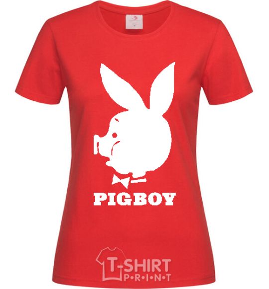 Women's T-shirt PIGBOY red фото
