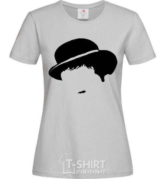 Women's T-shirt CHARLIE CHAPLIN grey фото